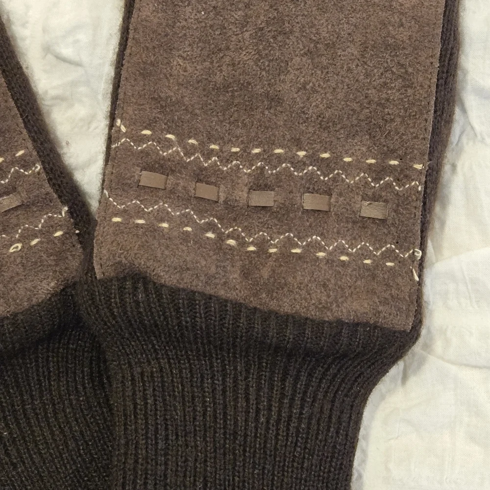 🧤 Vintage Women’s Dress Gloves – Suede Cowhide Shell, Size L